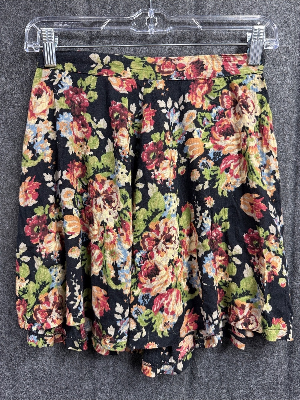 Denim & Supply Ralph Lauren Black Floral Circle Skirt